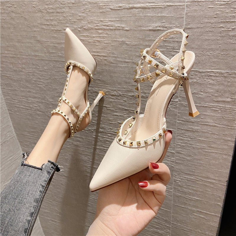 Syncreas Pointed Rivet High Heels Super High Heel