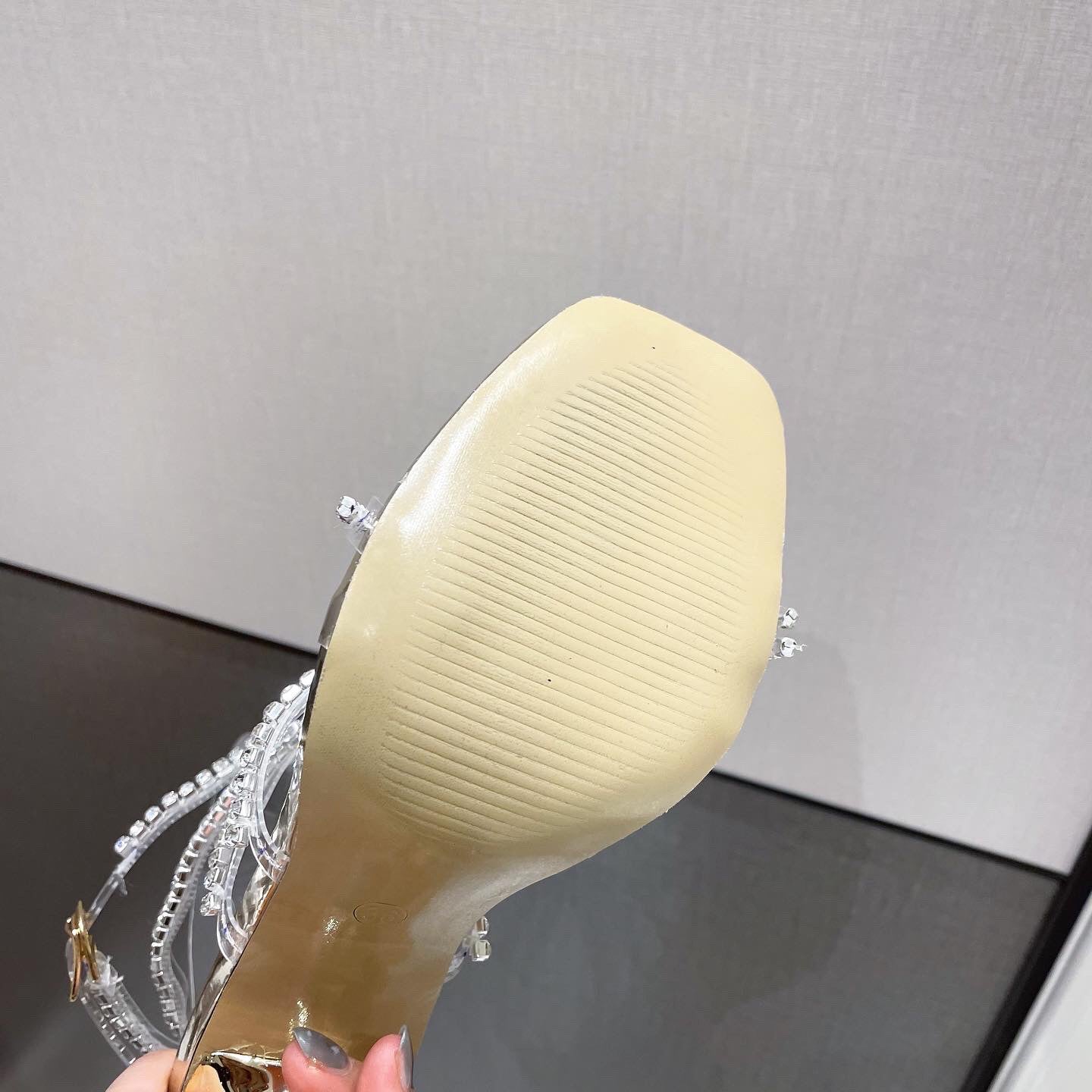 Syncreas Rhinestone Cross Strap Stiletto High-heeled Large Size Sandals