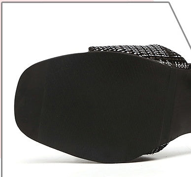 Syncreas High Heels Chunky Heel High-top Plaid Roman Sandals