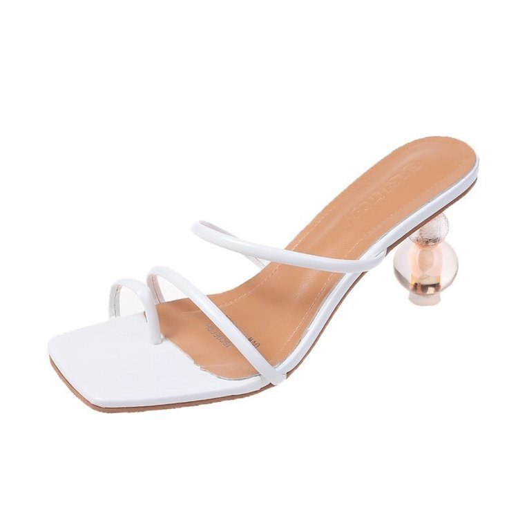 Syncreas Women's Shallow Mouth Thick High Heel Casual Slippers