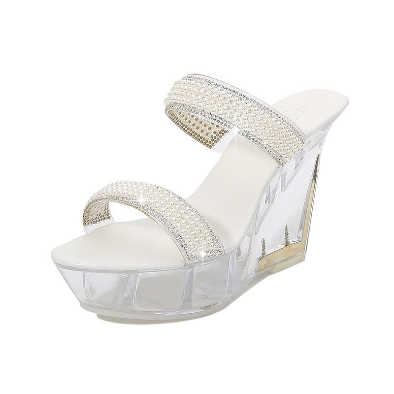 Syncreas Nightclub High Heels Pearl Diamond Women's Shoes