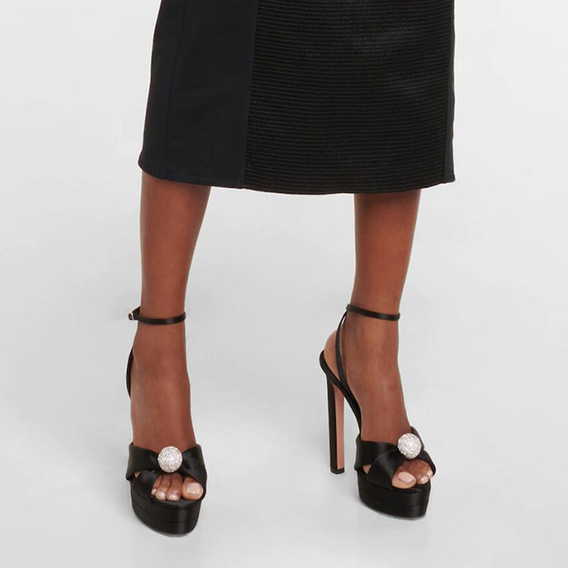 Syncreas Women's Peep Toe High Heel Platform High Heel Sandals