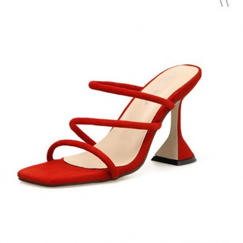 Syncreas Super High Heel Slim Slippers for Ladies