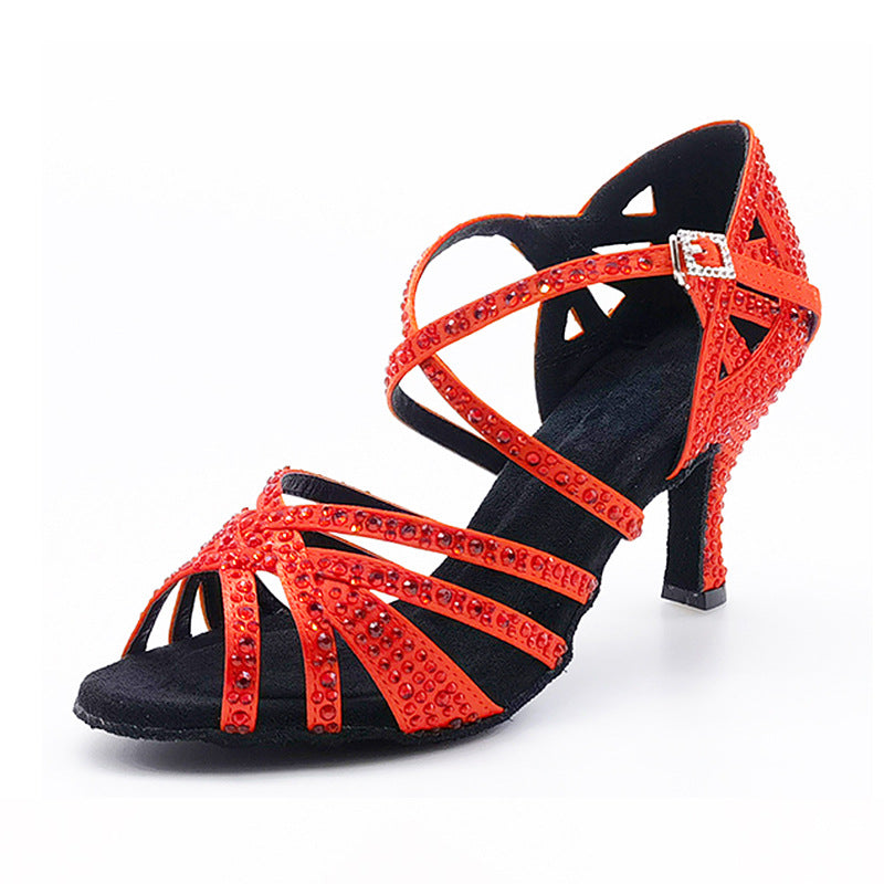 Syncreas Women's Diamond High Heels And Soft Soled Dance Shoes