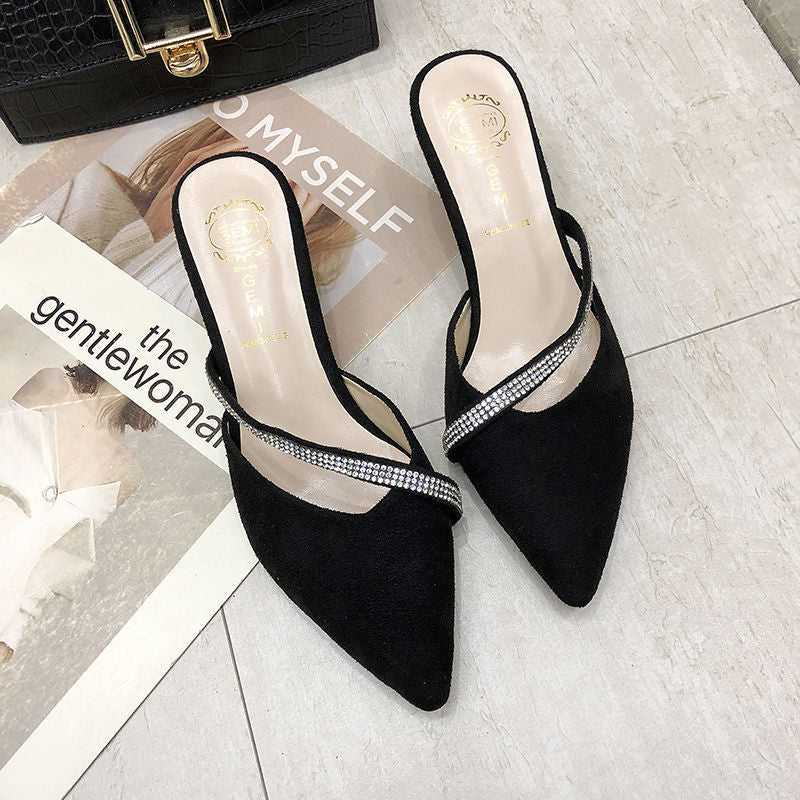 Syncreas Women's Pointed Stiletto High Heel Sandals and Slippers