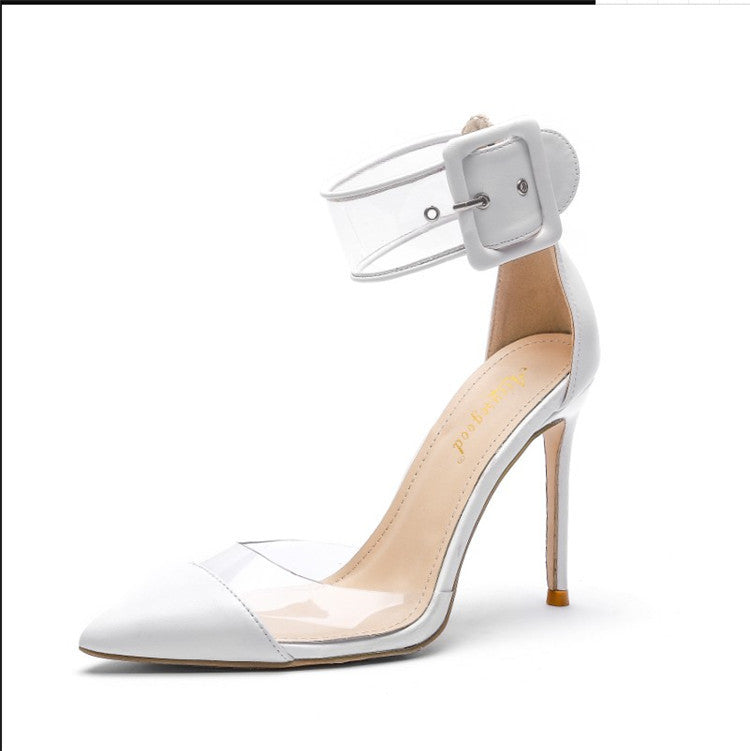 Syncreas Women's Leather Versatile Slim High Heels