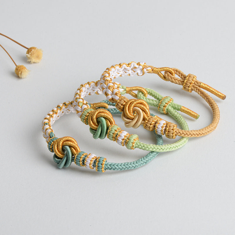 Syncreas Diy Hand-woven Knot Bracelet Peach Blossom Knot Carrying Strap Wearable Shipping Beading Accessories Bracelet