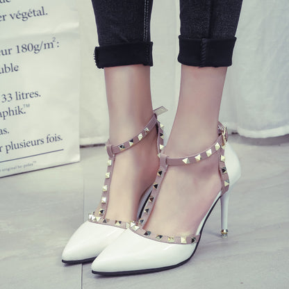 Syncreas Studded Pointed High Heels