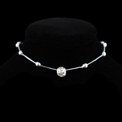 Syncreas Female Temperament Silver Anklet
