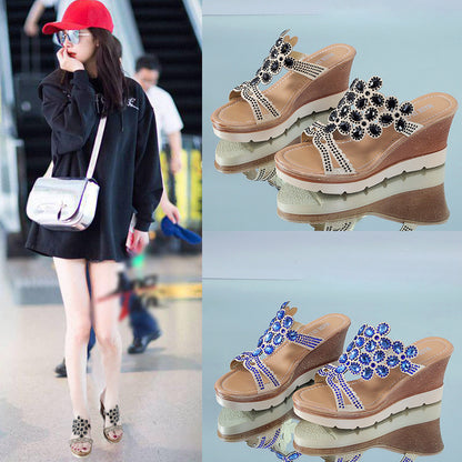 Syncreas Rubber Pleated Mango Casual Sandals With High Heels