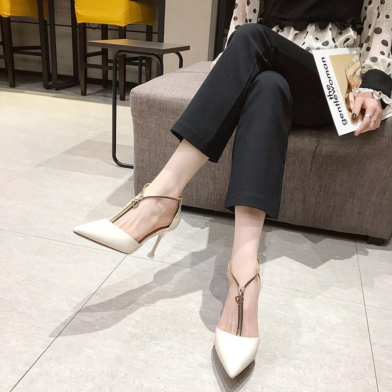 Syncreas Stiletto Sandals High Heels Hollow Single Shoes