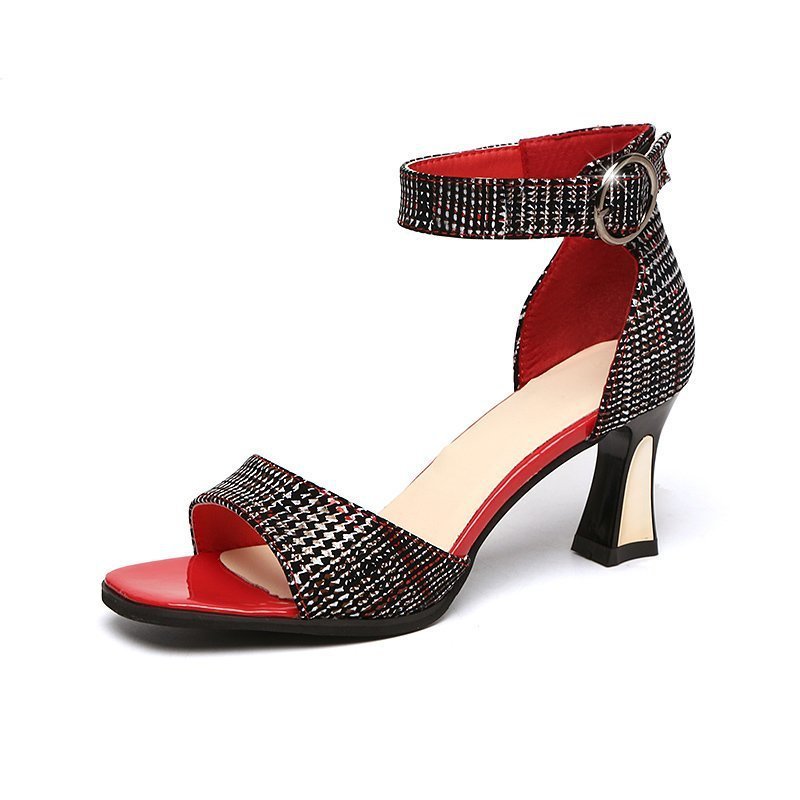 Syncreas One Word Heel High Heels Square Toe Toe Thick Heel