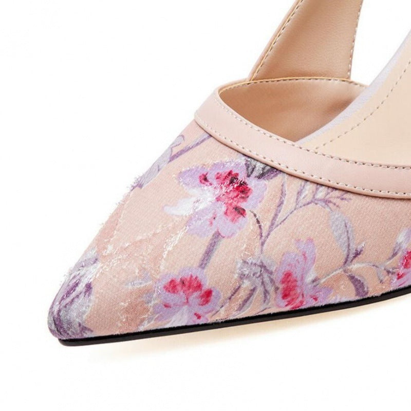 Syncreas Pointed Shallow Mouth Mid-Heel Single Shoes All-match High Heels