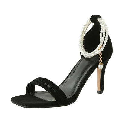 Syncreas One Word With Stiletto Pearl Black High Heels