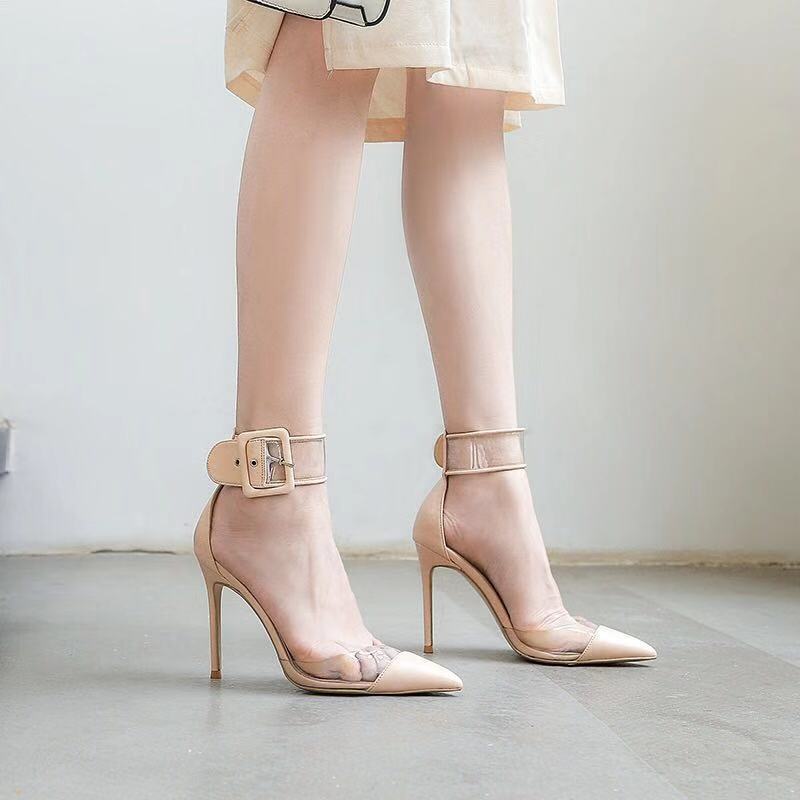 Syncreas Women's Leather Versatile Slim High Heels