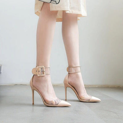 Syncreas Women's Leather Versatile Slim High Heels