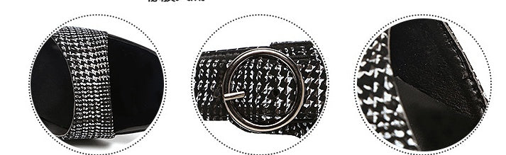 Syncreas High Heels Chunky Heel High-top Plaid Roman Sandals