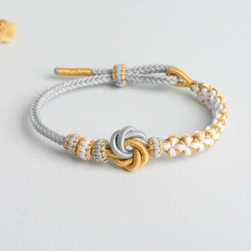 Syncreas Diy Hand-woven Knot Bracelet Peach Blossom Knot Carrying Strap Wearable Shipping Beading Accessories Bracelet