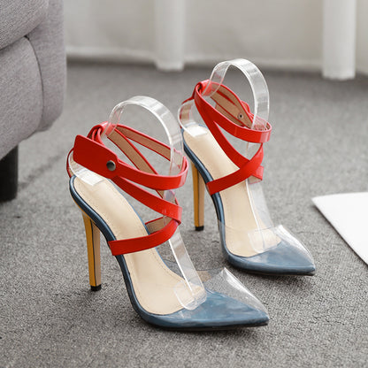 Syncreas Colorblock Pointed High Heel Sandals
