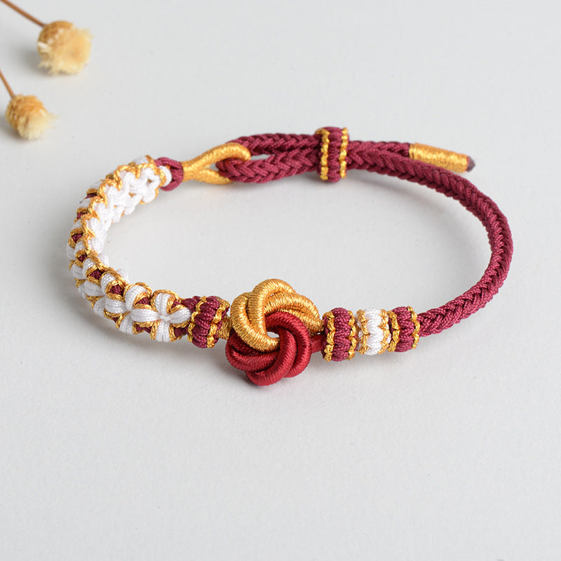 Syncreas Diy Hand-woven Knot Bracelet Peach Blossom Knot Carrying Strap Wearable Shipping Beading Accessories Bracelet