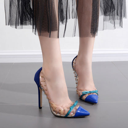 Syncreas Studded Bow High Heel Shoes