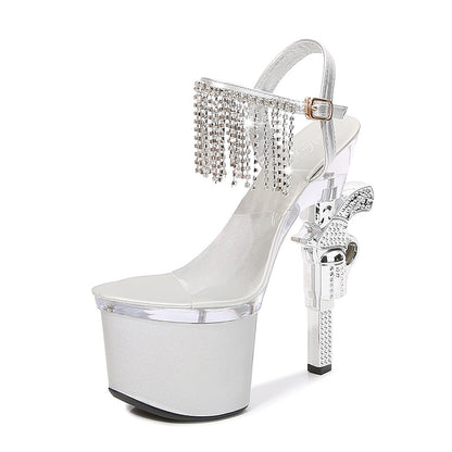 Syncreas Muffin Sandals Super High Heels Transparent High Heels