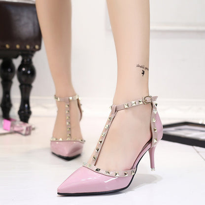 Syncreas Studded Pointed High Heels