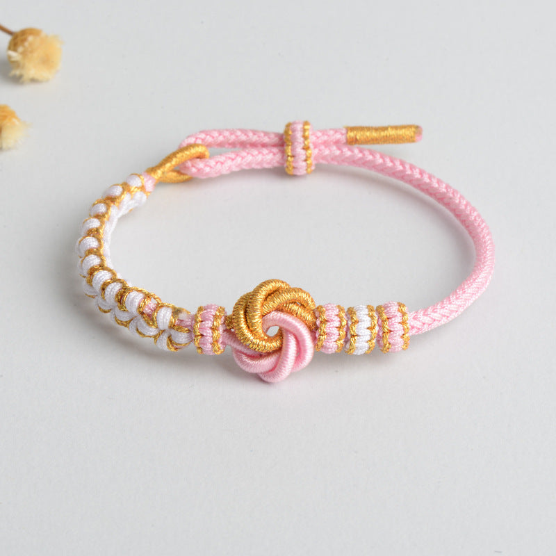 Syncreas Diy Hand-woven Knot Bracelet Peach Blossom Knot Carrying Strap Wearable Shipping Beading Accessories Bracelet