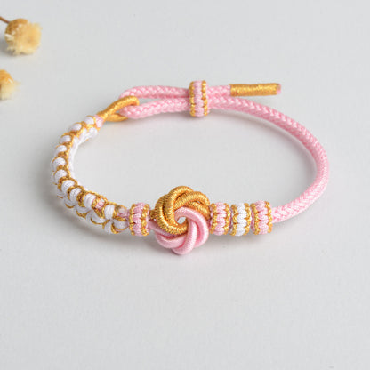 Syncreas Diy Hand-woven Knot Bracelet Peach Blossom Knot Carrying Strap Wearable Shipping Beading Accessories Bracelet