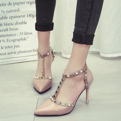 Syncreas Studded Pointed High Heels