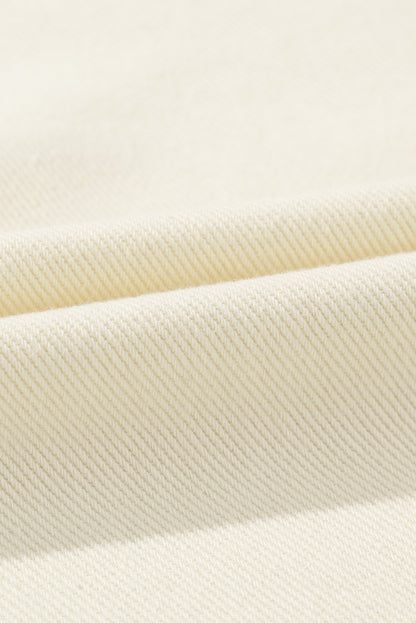 Studded Button Up Collared Neck Denim Jacket