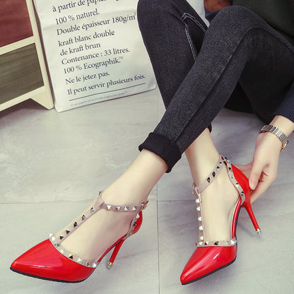 Syncreas Studded Pointed High Heels