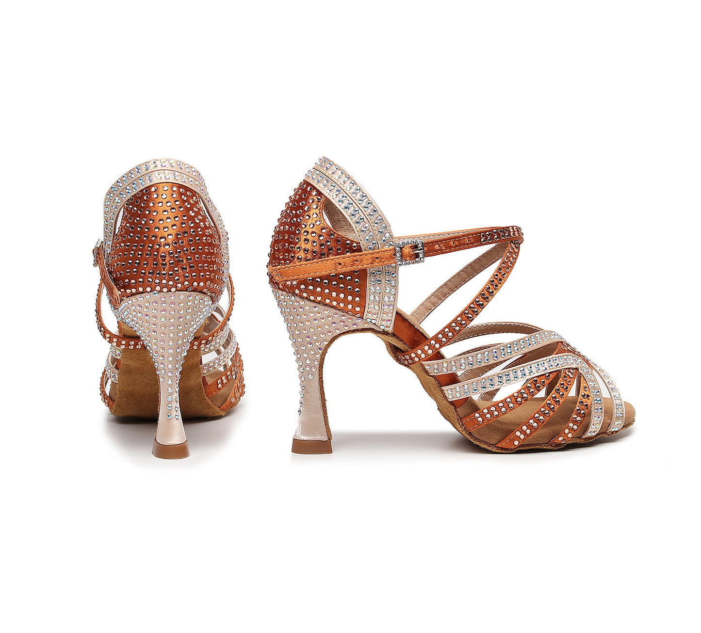 Syncreas Women's Soft Bottom Hot Drilling Latin Dance Shoes