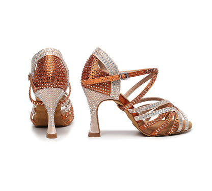 Syncreas Women's Soft Bottom Hot Drilling Latin Dance Shoes