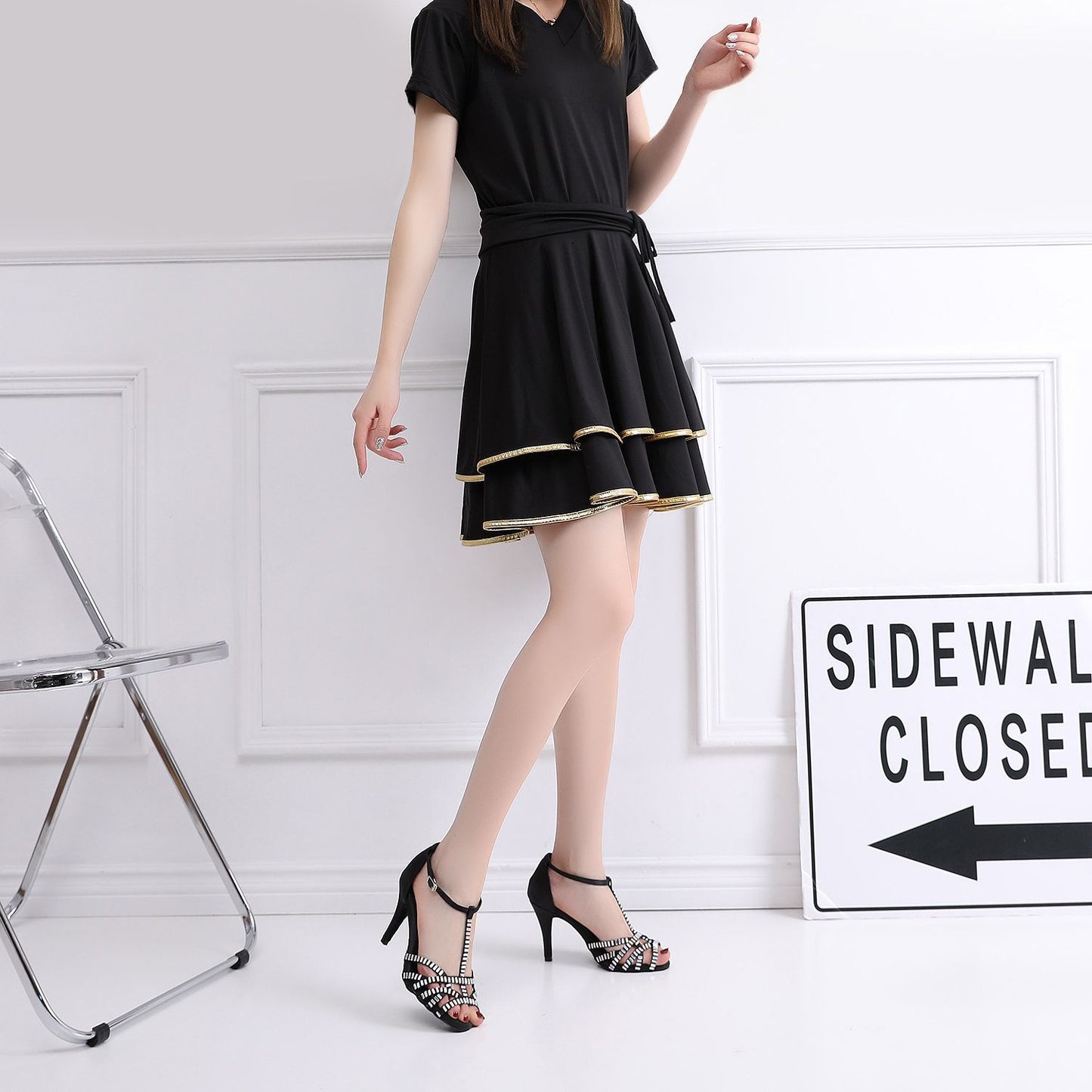 Syncreas Women's Soft Bottom Rhinestone High Heels Fashion