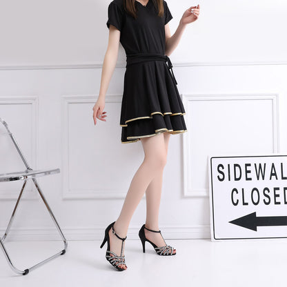 Syncreas Women's Soft Bottom Rhinestone High Heels Fashion