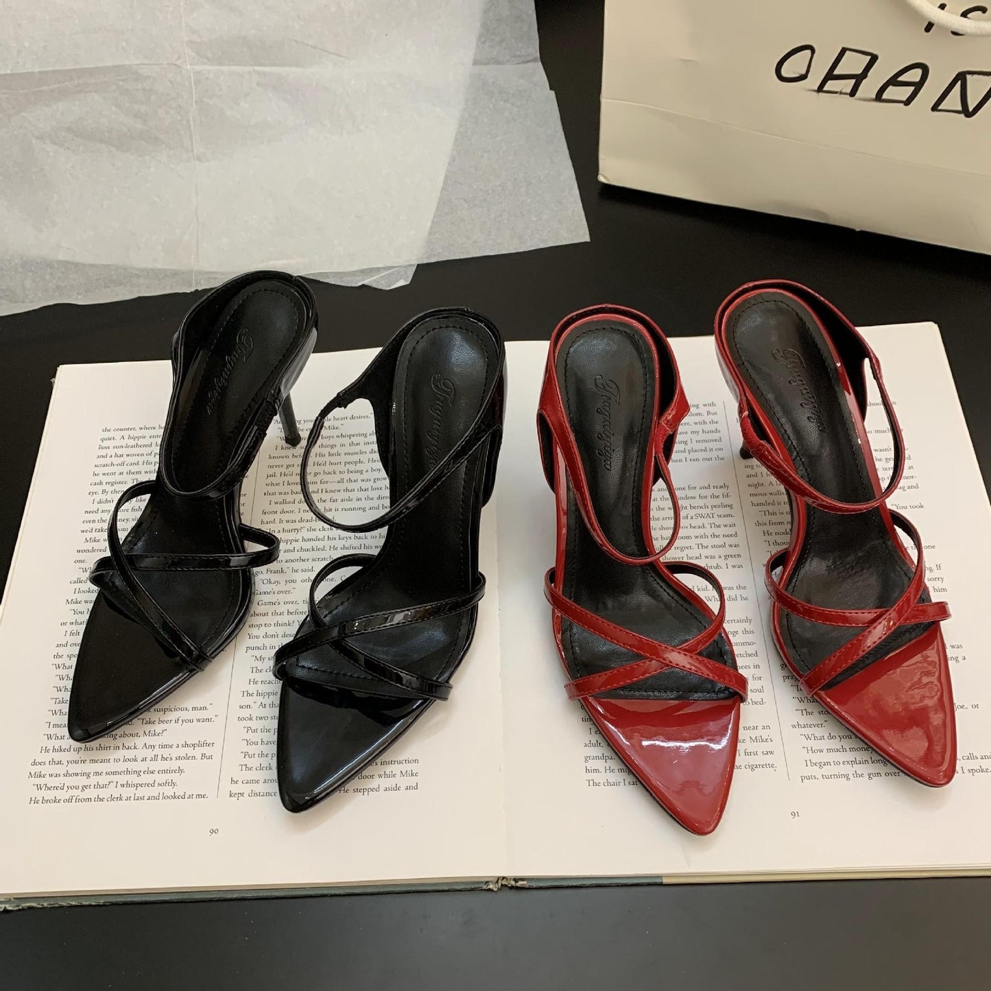 Syncreas Wine Red Women's High Heels Stiletto Sandals