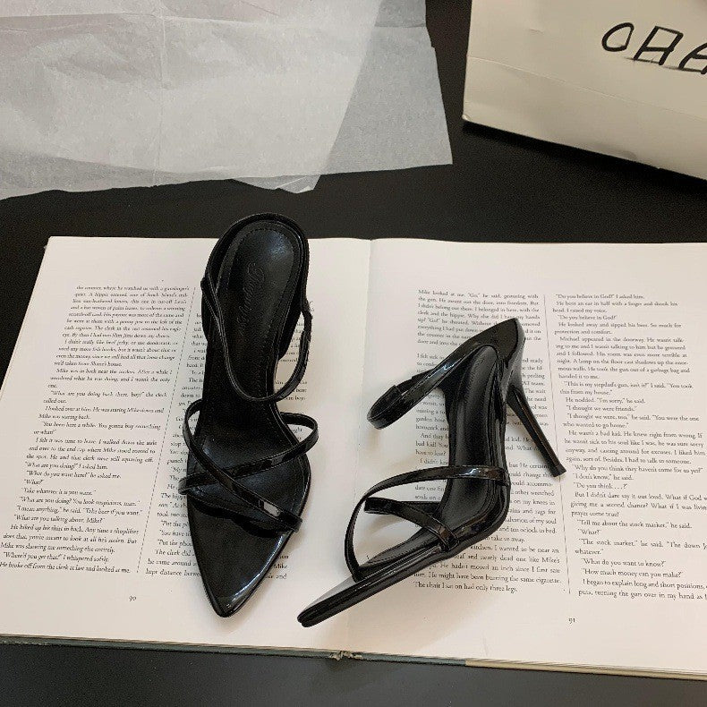 Syncreas Wine Red Women's High Heels Stiletto Sandals