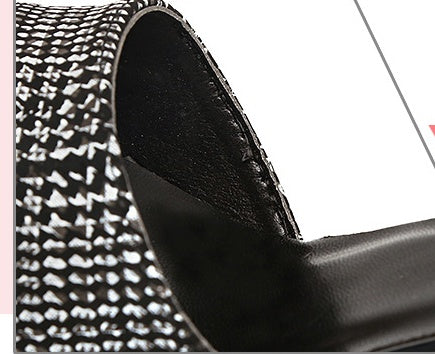 Syncreas High Heels Chunky Heel High-top Plaid Roman Sandals