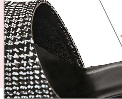 Syncreas High Heels Chunky Heel High-top Plaid Roman Sandals