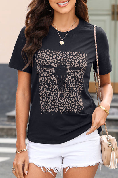 Graphic Round Neck Short Sleeve T-Shirt