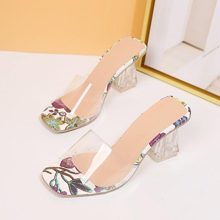 Syncreas Ladies Slippers PVC High Heels Summer