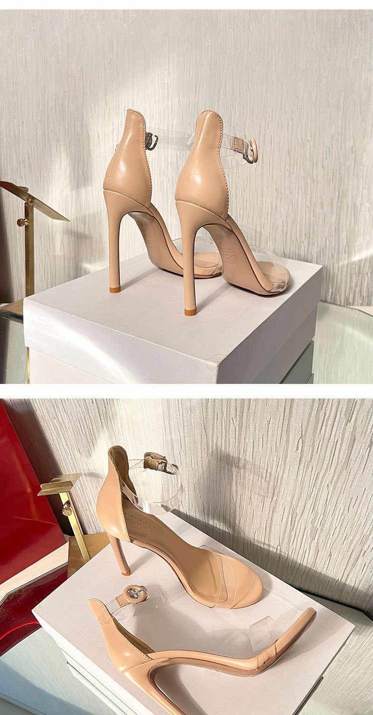 Syncreas Summer Transparent Ankle-strap Women's High Heel Sandals