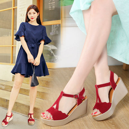 Syncreas Women's Thick Heel Non-Slip High Heel Sandals