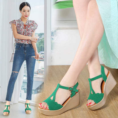 Syncreas Women's Thick Heel Non-Slip High Heel Sandals