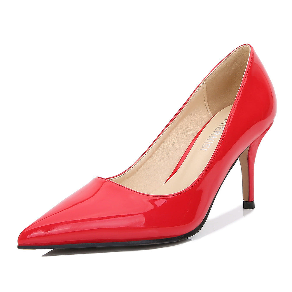 Syncreas Pointed Toe Stiletto Solid Color High Heels